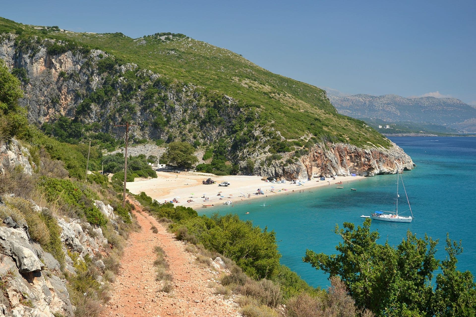 Gjipe beach on the Albanian Riviera